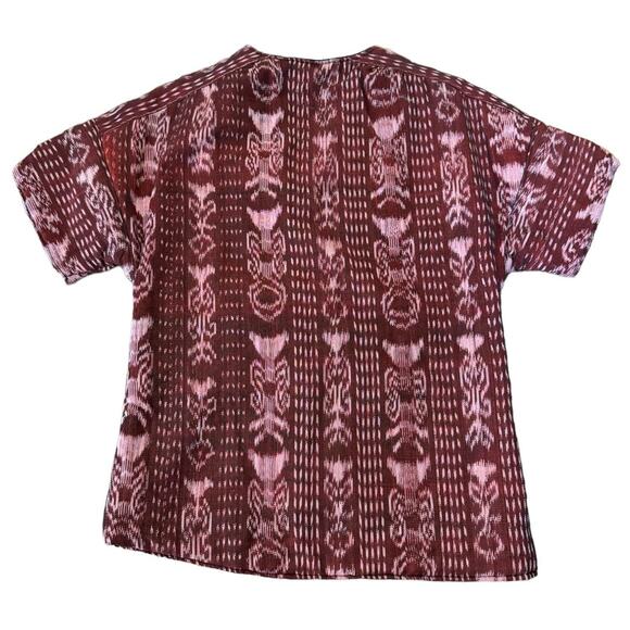 OOAK Quilted Patterened top jacket Short sleeves button front round neck medium - Picture 10 of 13